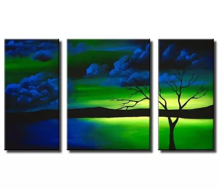 trees painting - abstract tree paintings canvas art hand painted large tree wall art for living room bedroom office and home decor blue green