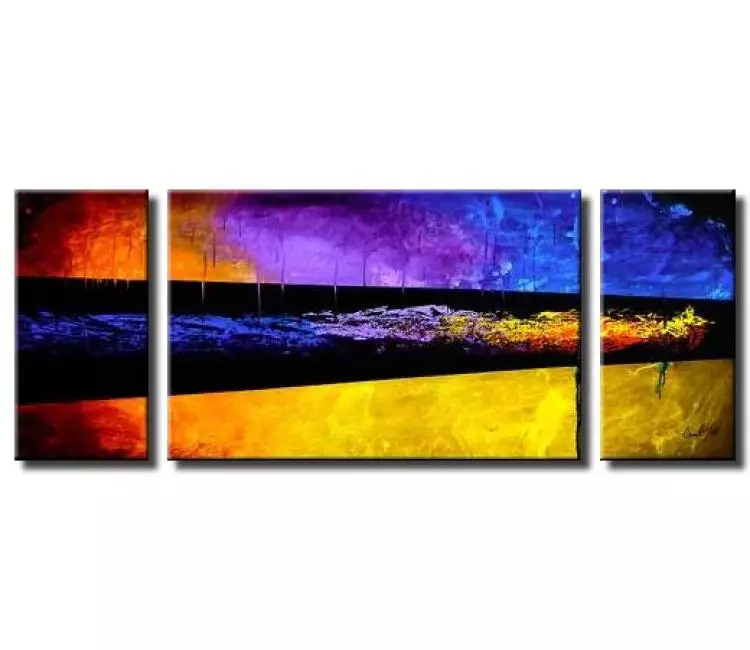 abstract painting - triptych canvas modern wall painting