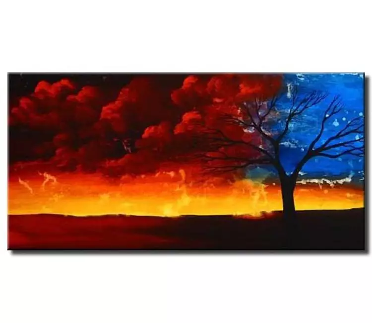 landscape painting - abstract landscape painting for bedroom living room office and wall decor original contemporary canvas art