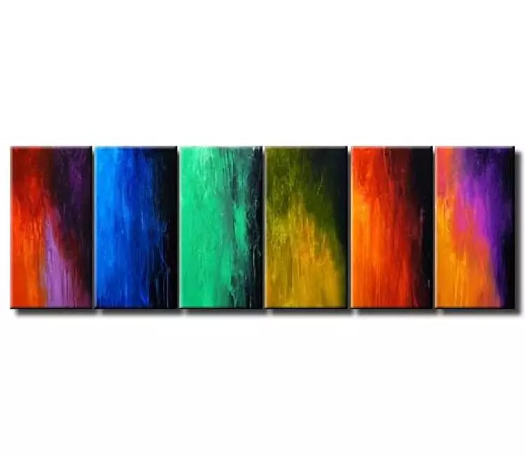 abstract painting - large colorful multi panel abstract painting