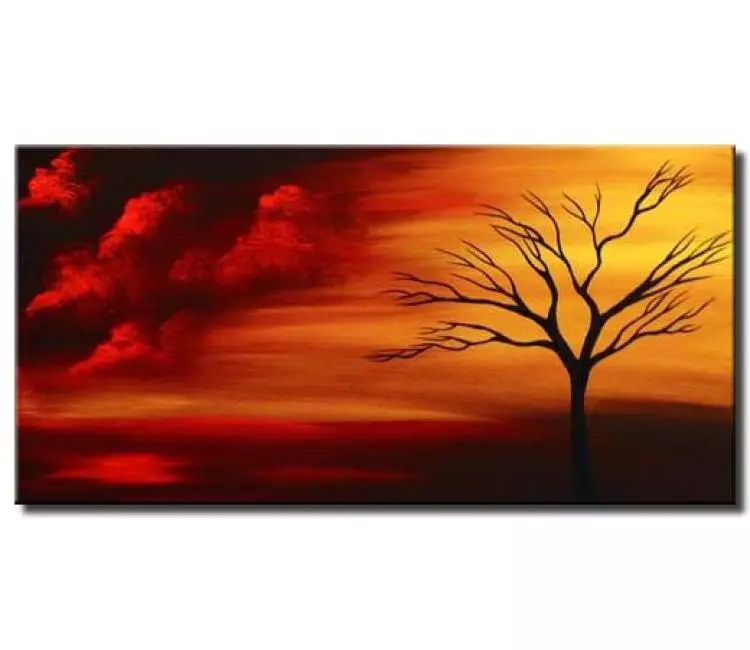 landscape paintings - red clouds painting