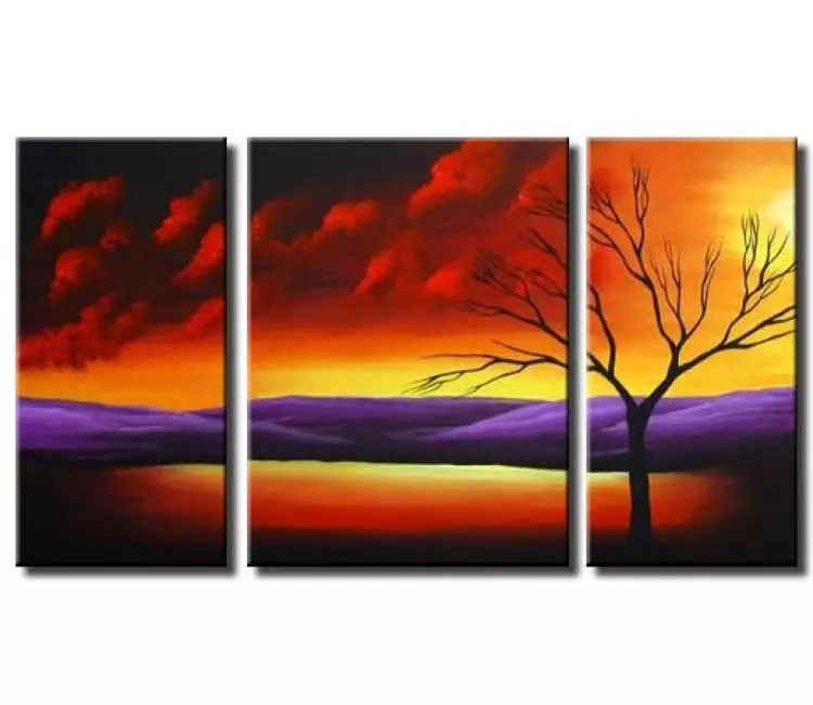 trees painting - abstract landscape painting original canvas art contemporary landscape wall decor for bedroom living room