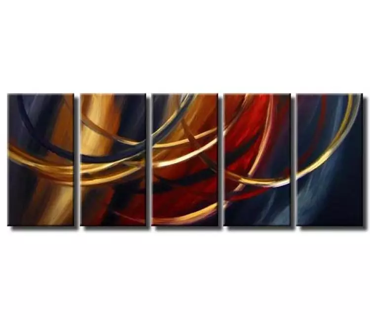 arcs painting - contemporary abstract art for living room office bedroom large black red modern abstract paintings home decor