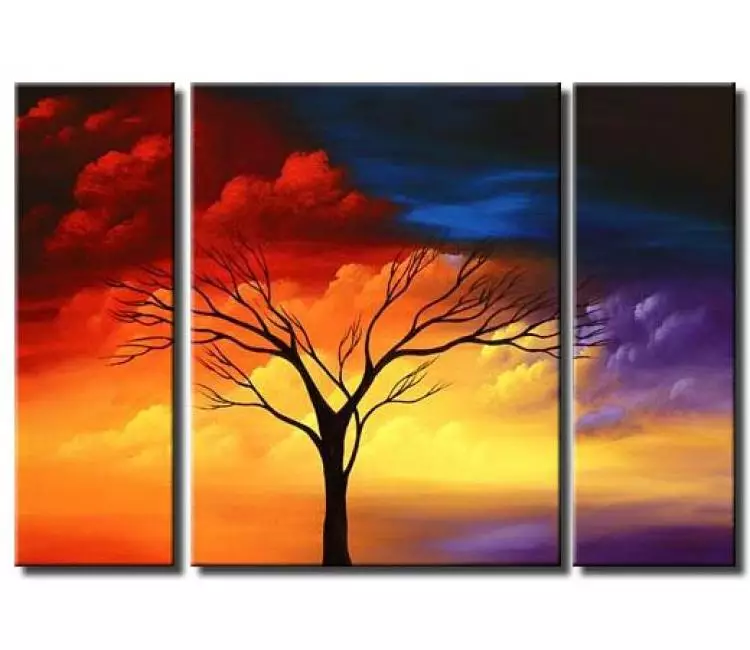 landscape painting - contemporary colorful tree art hand painted large tree artwork for sale modern tree painting