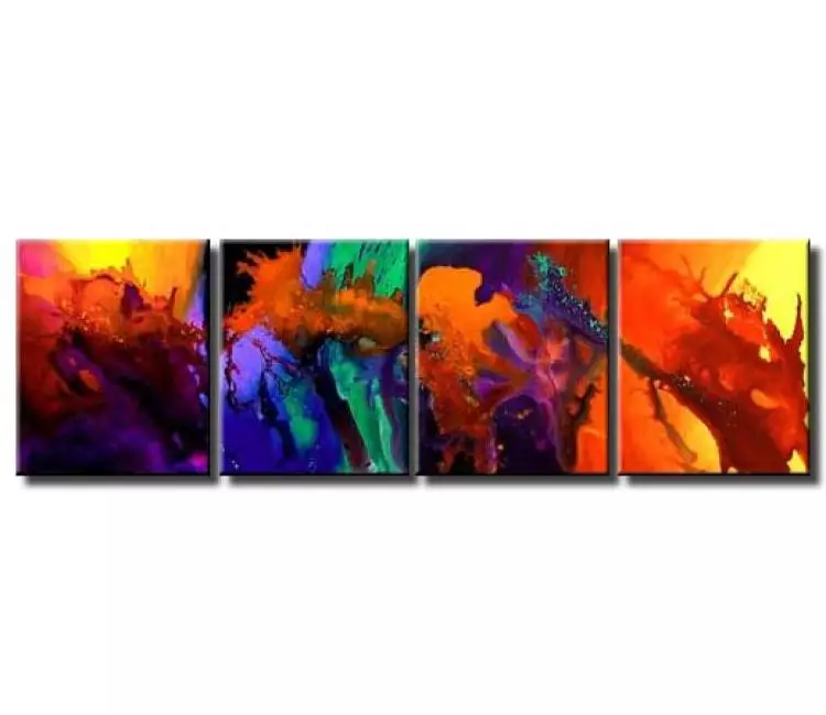 fluid painting - contemporary abstract art for living room office bedroom large colorful modern abstract paintings for home decor