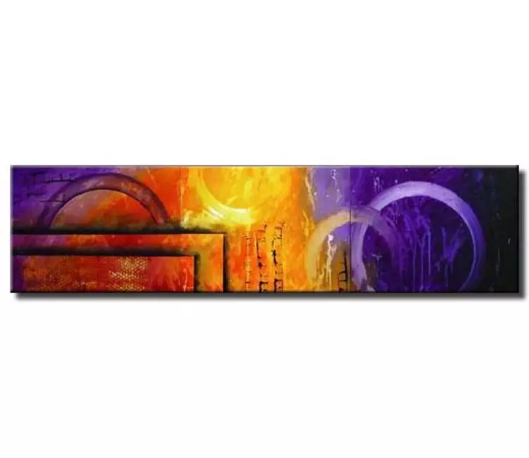 abstract painting - long colorful geometrical abstract painting