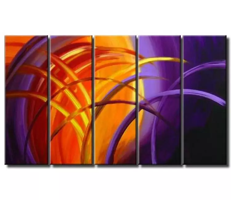 arcs painting - large contemporary abstract canvas art for living room office bedroom home decor purple