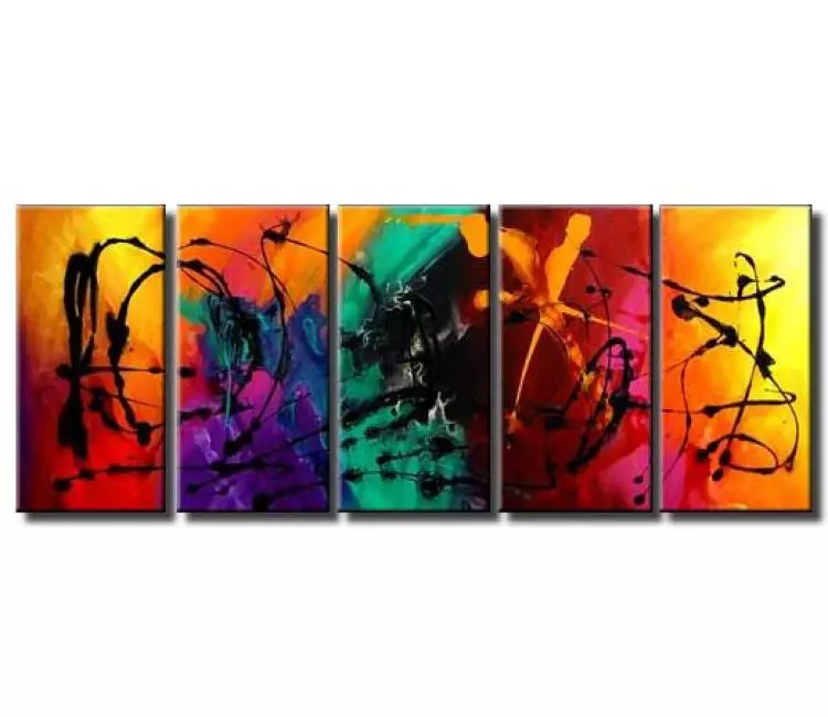 abstract painting - large contemporary colorful abstract canvas art for living room office bedroom home decor hand painted