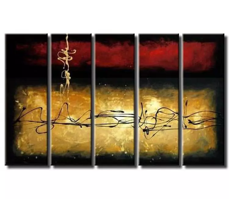 abstract painting - large contemporary abstract canvas art for living room office bedroom home decor in beige red colors hand painted