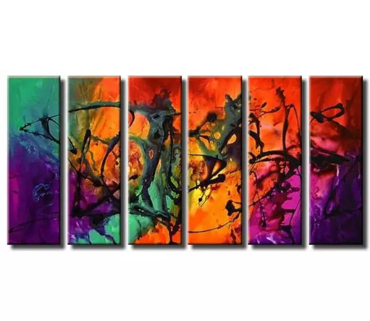 abstract painting - large colorful abstract painting on canvas contemporary abstract art original modern living room wall art decor