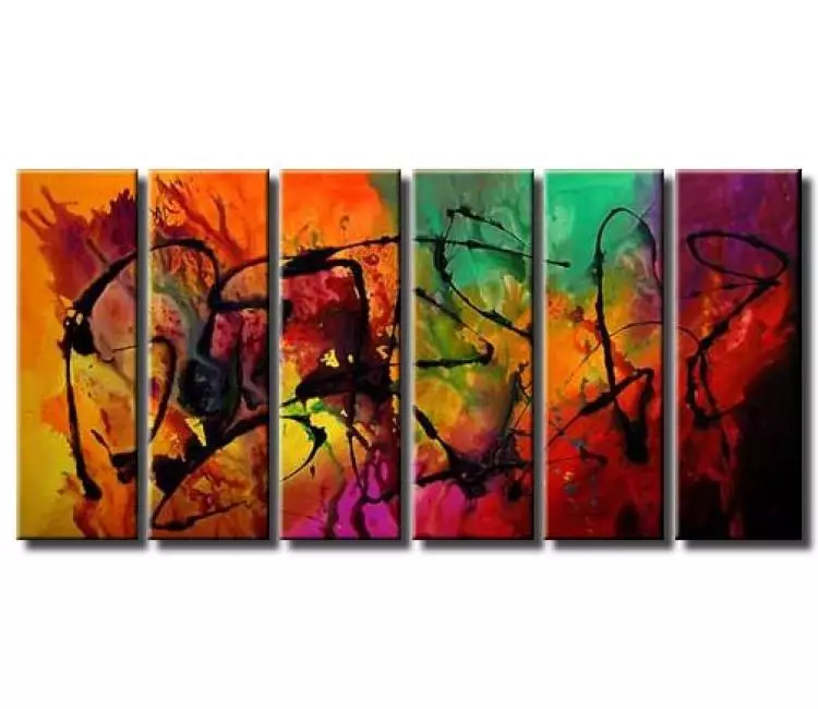 abstract painting - large colorful abstract painting on canvas contemporary abstract art original modern living room wall art decor