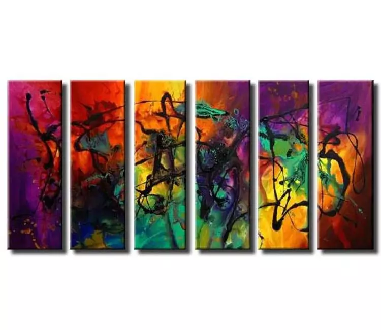 abstract painting - large colorful abstract painting on canvas contemporary abstract art original modern living room wall art decor