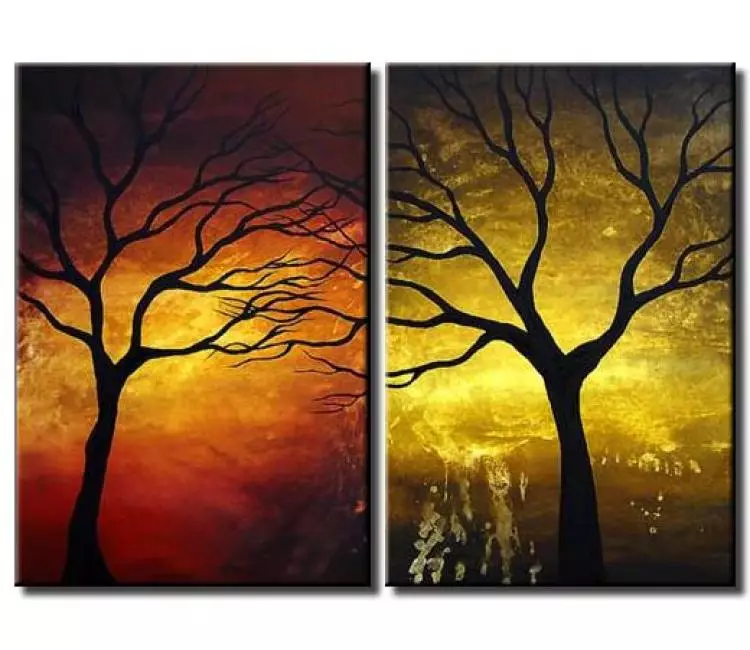 landscape painting - handpainted modern abstract tree art on canvas tree abstract wall decor contemporary tree artwork for sale