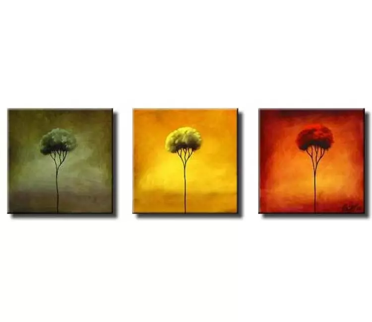 forest painting - triptych canvas landscape