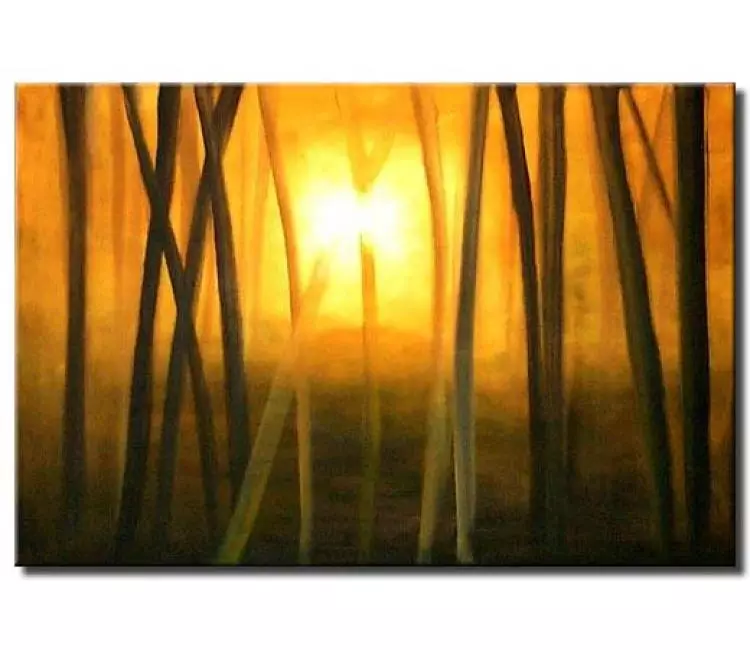 forest painting - sunrise in the forest