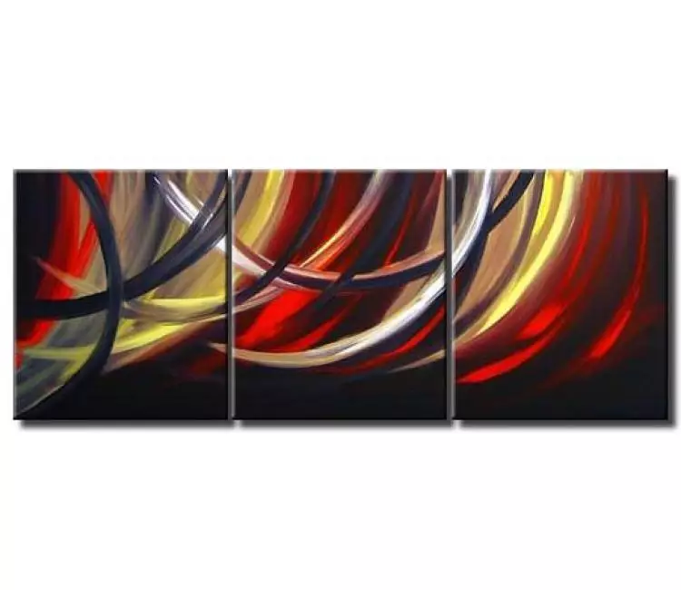 arcs painting - original modern abstract painting in black and red