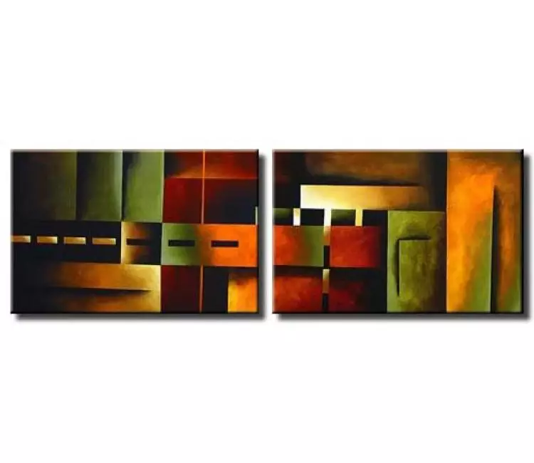 geometric painting - geometrical modern abstract painting on canvas