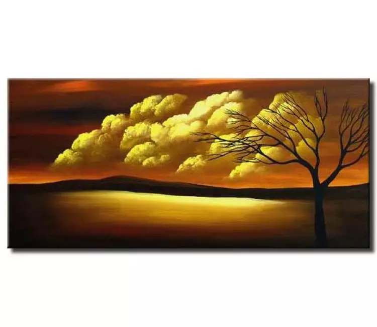 landscape painting - Abstract Landscape Painting Sunrise Painting for Living Room original bedroom Wall Art Ideas modern Painting for Dining Room