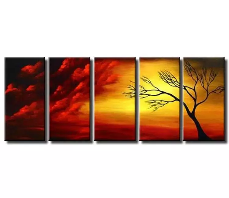 landscape painting - large original abstract landscape tree painting art for living room bedroom office modern custom wall art