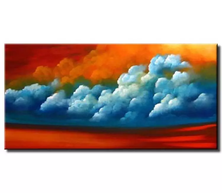 original colorful abstract skyscape painting on canvas for living room modern beautiful art for bedroom