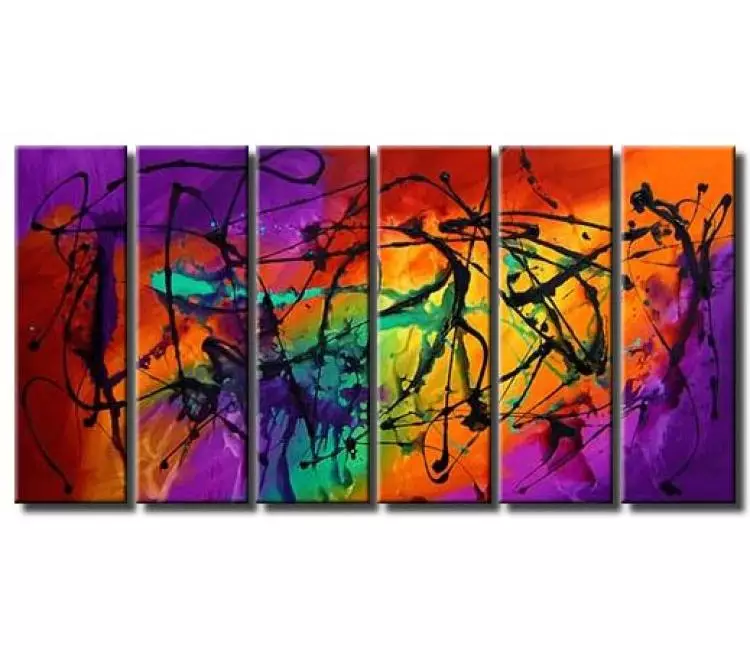 abstract painting - Contemporary colorful abstract painting for living room board room kids room original large painting on canvas