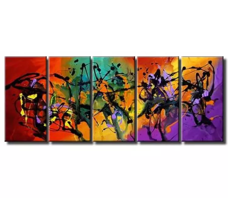 abstract painting - Contemporary colorful abstract painting for living room board room kids room original large painting on canvas