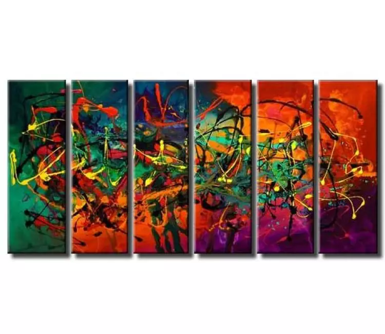 abstract painting - Contemporary colorful abstract painting for living room board room kids room original large painting on canvas