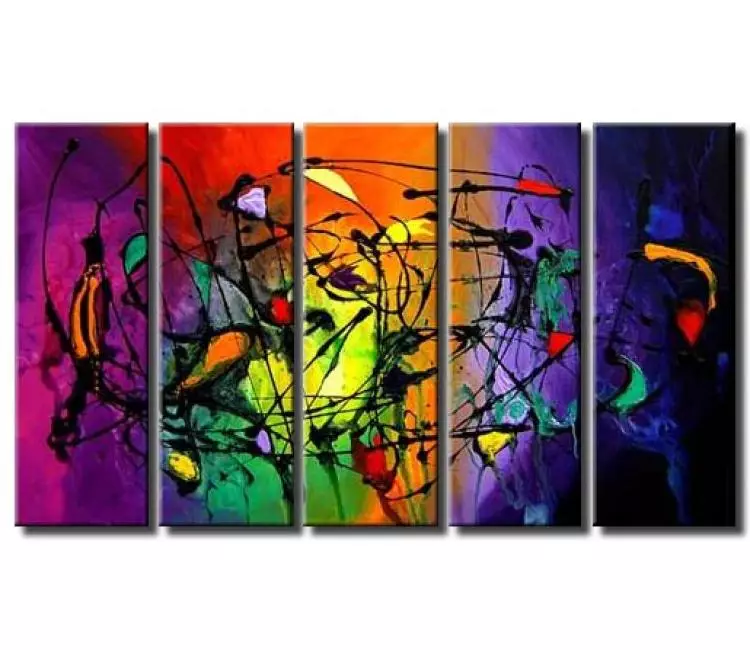 abstract painting - Contemporary colorful abstract painting for living room board room kids room original large painting on canvas