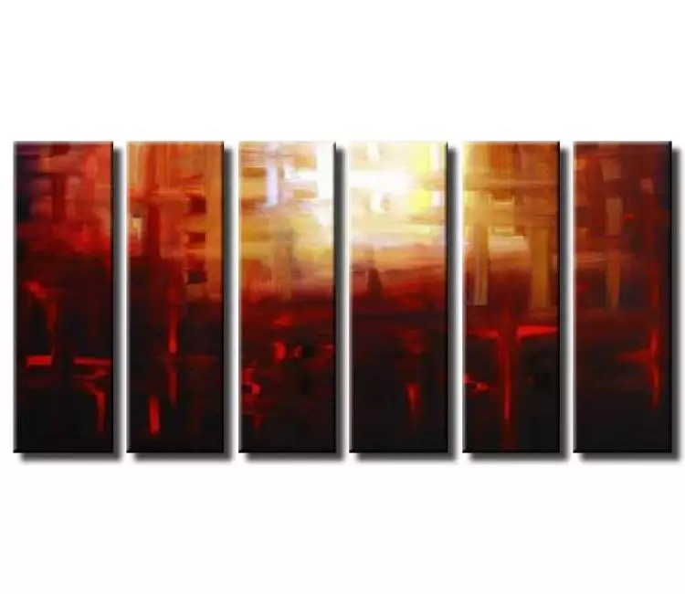 abstract painting - large original red gold abstract painting for living room on canvas modern art