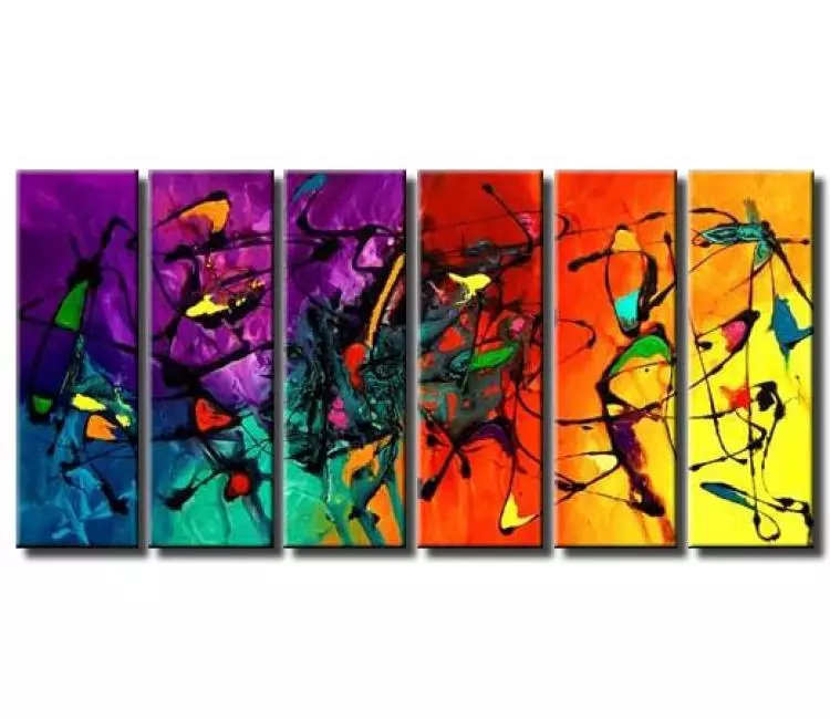 abstract painting - original large colorful abstract painting for living room on canvas modern art