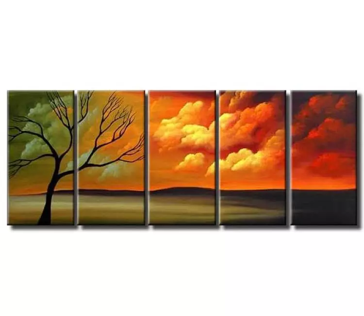 landscape painting - Contemporary landscape tree painting for living room original large modern painting on canvas