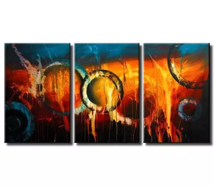 cosmos painting - original large teal abstract painting for living room on canvas modern art