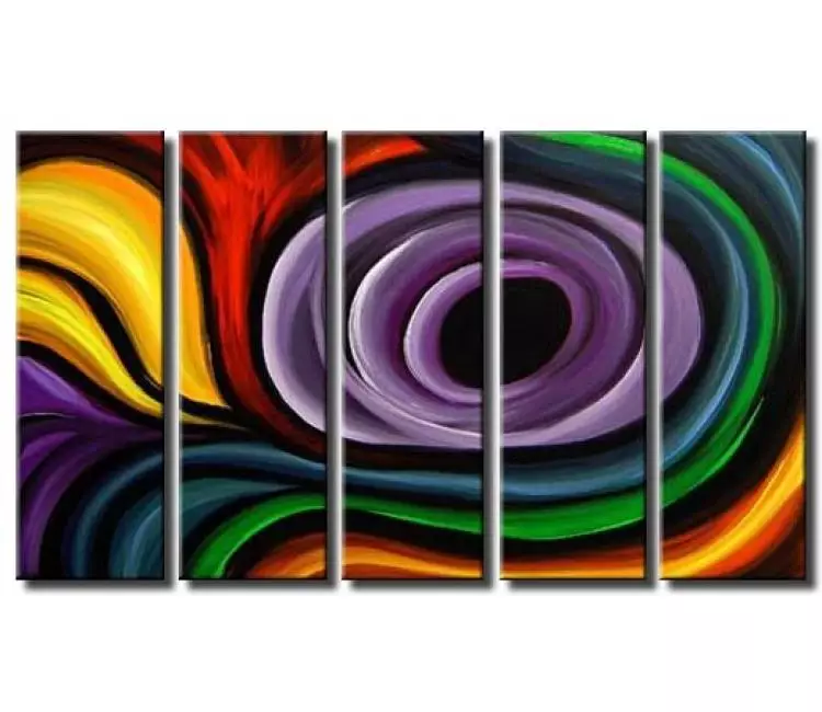 arcs painting - original large colorful swirl abstract painting for living room board room kids room on canvas modern art