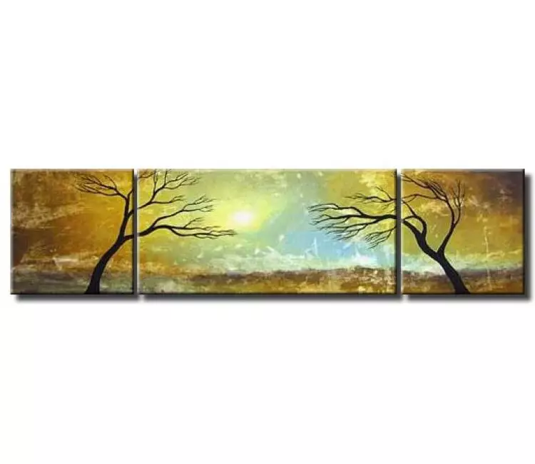 landscape painting - Contemporary abstract trees Art On Canvas Original Big Modern Abstract Painting for living room