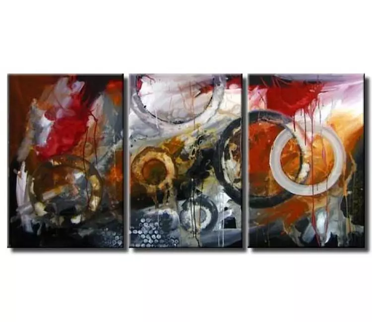 abstract painting - Contemporary gray red decorative Art On Canvas Original Big Modern Abstract Painting for living room