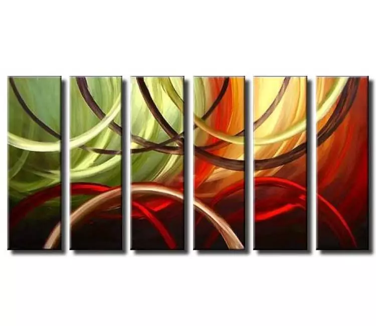 abstract painting - Contemporary green red decorative Art On Canvas Original Big Modern Abstract Painting