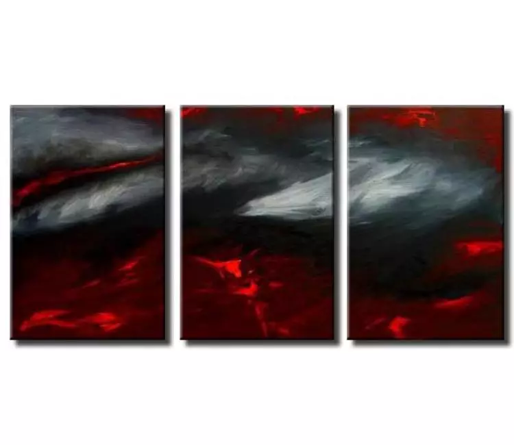 abstract painting - black red gray painting