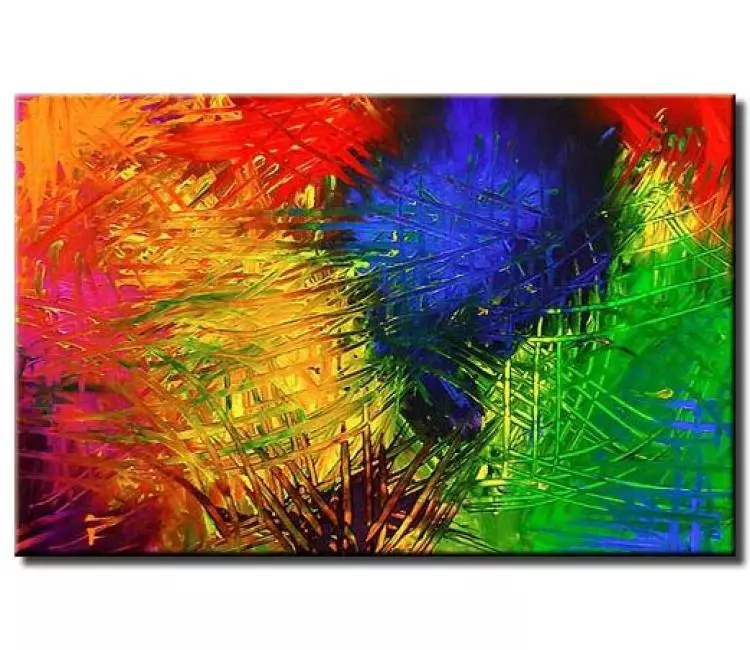 abstract painting - big original colorful abstract painting on canvas modern living room wall art for living room office