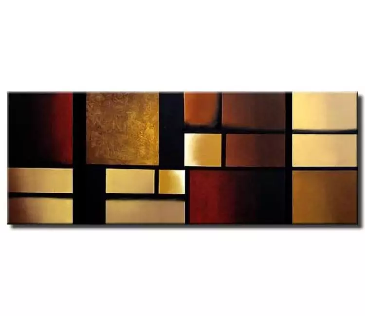 geometric painting - big original earth tone colors abstract painting on canvas modern living room wall geometric art for living room