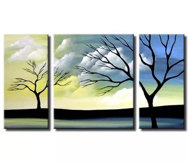 landscape painting - modern trees painting on canvas original decorative trees art for living room