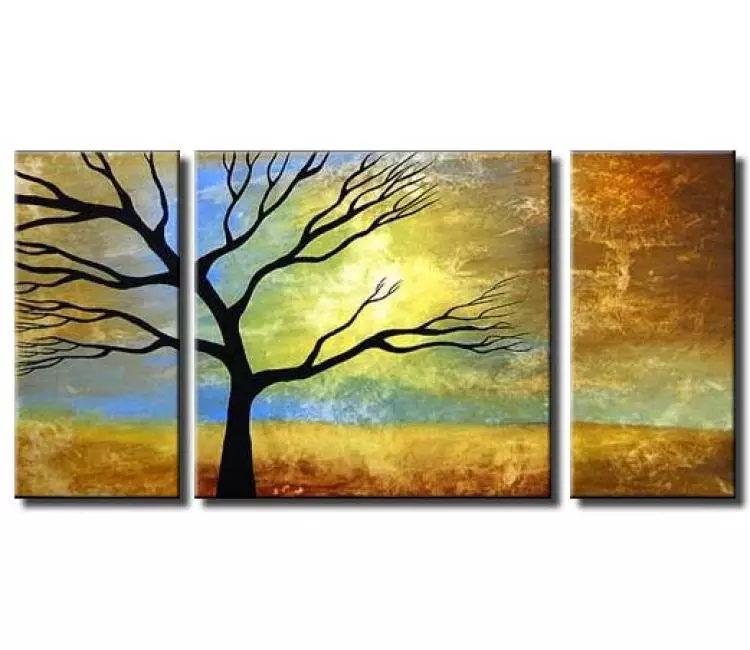 landscape painting - modern tree painting on canvas original decorative tree art for living room