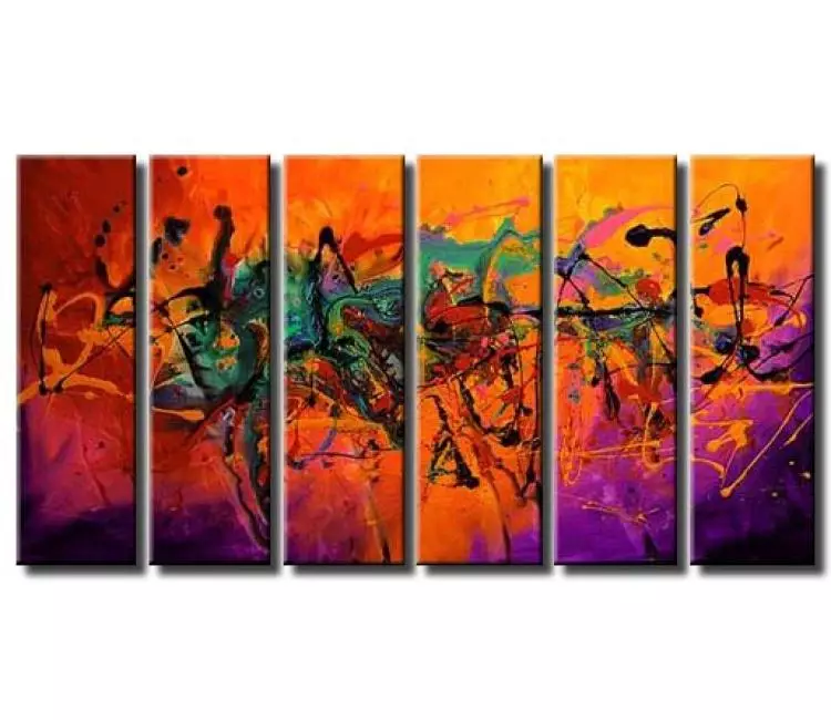 abstract painting - original colorful abstract painting on canvas modern big wall art for living room and office