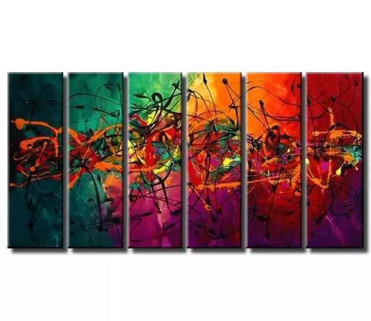 abstract painting - original colorful abstract painting on canvas modern big wall art for living room and office