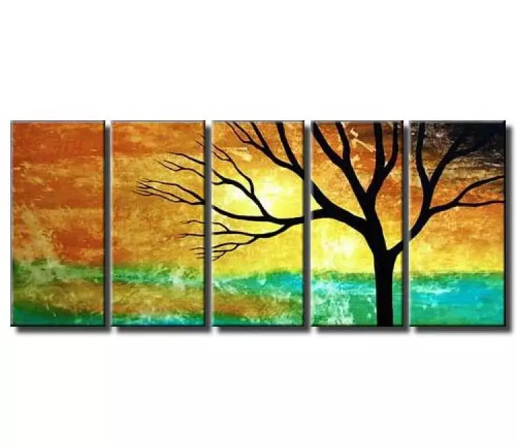 original abstract tree painting on canvas modern big wall art for living room and office