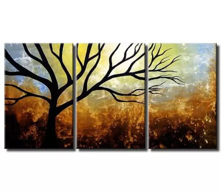 landscape painting - original abstract tree painting on canvas modern big wall art for living room and office