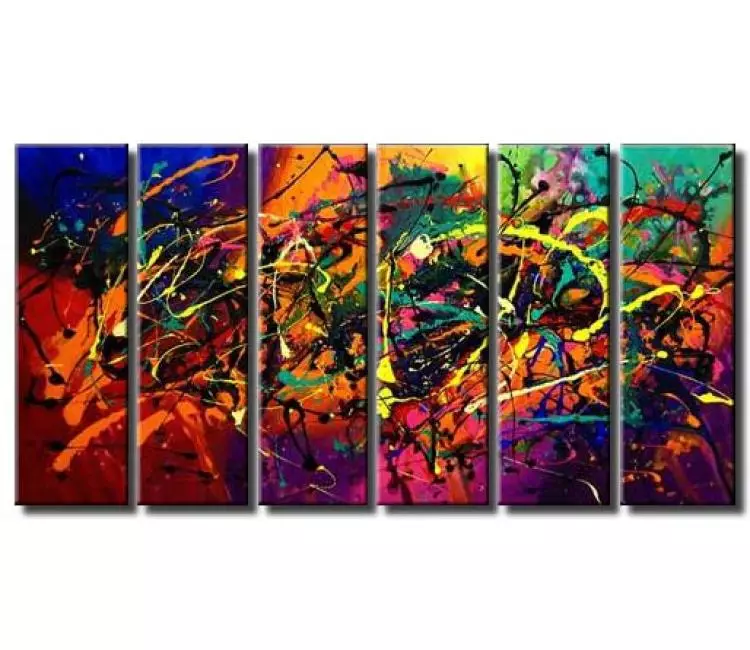 abstract painting - original colorful abstract painting on canvas modern big wall art for living room and office