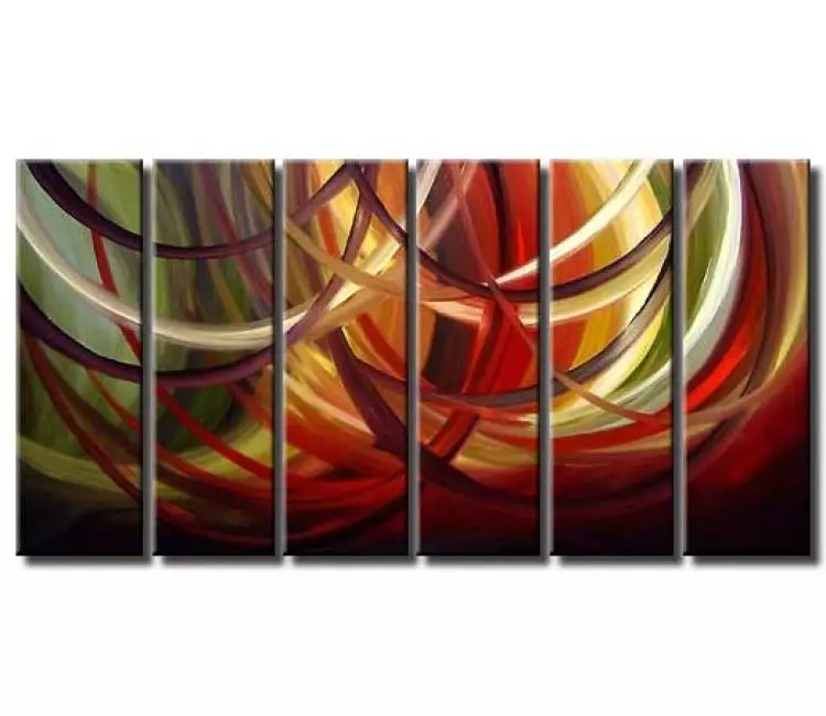 abstract painting - original red green abstract painting on canvas modern big wall art for living room and office