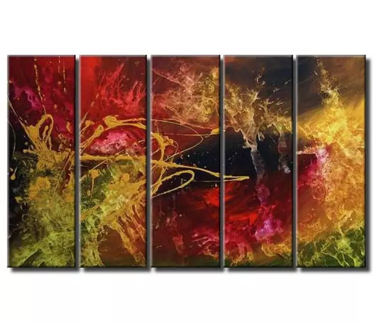 fluid painting - original earth tone colors abstract painting on canvas modern big wall art for living room and office