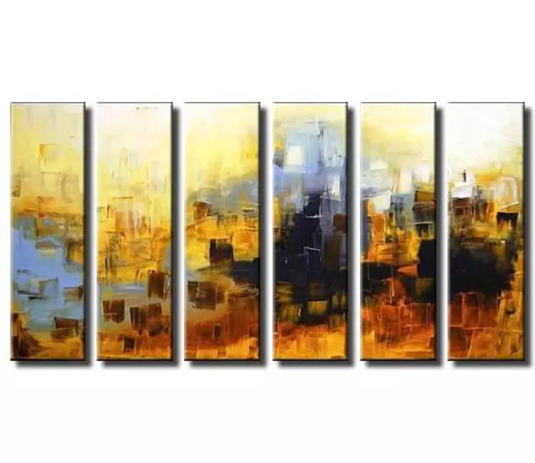 abstract painting - original yellow abstract painting on canvas modern big wall art for living room and office