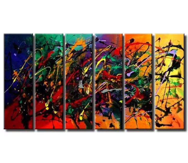 abstract painting - original colorful abstract art on canvas modern big wall art for living room and office